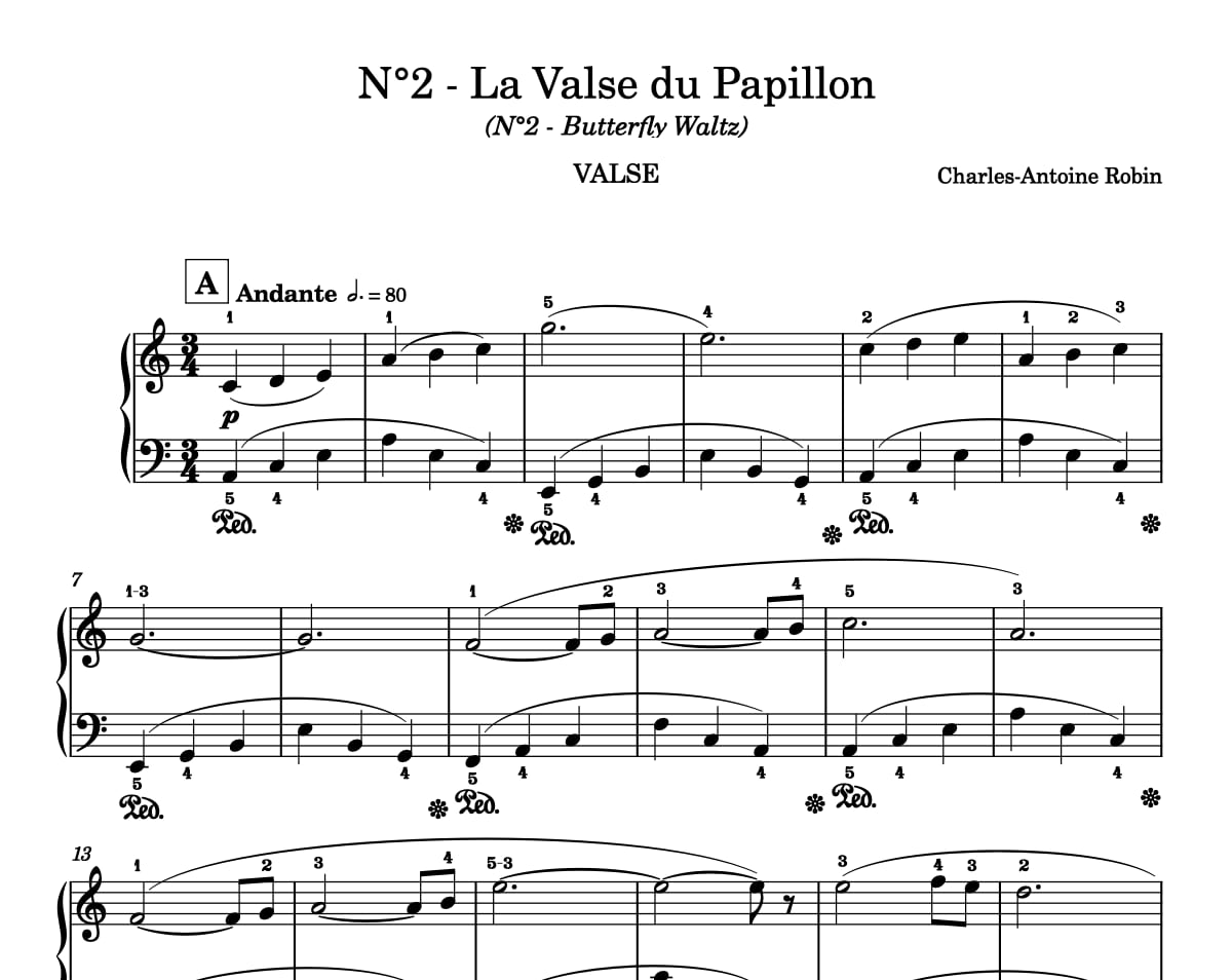 La Valse du Papillon — partition pour piano par Charles-Antoine Robin